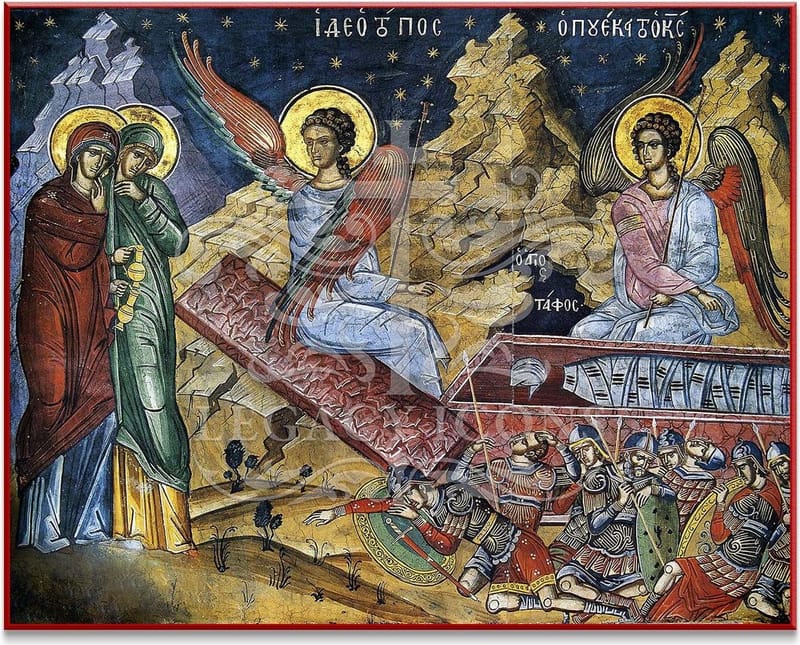Festal icon of Sunday of the Myrrhbearing Women